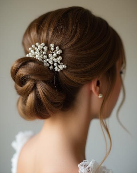 Intricate bridal hairstyle