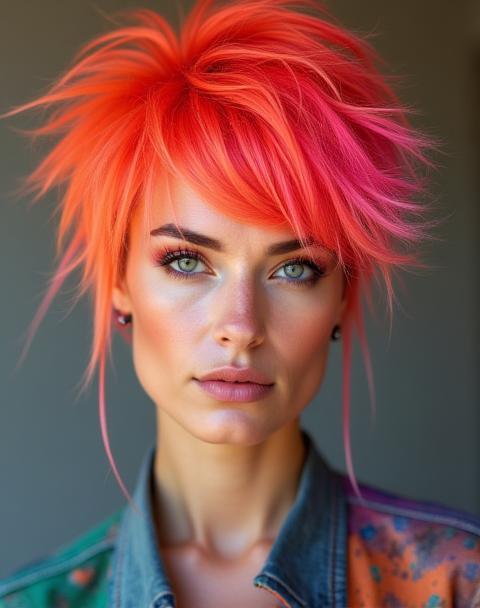 Vibrant hair color transformation